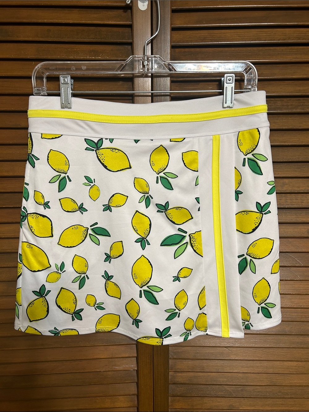 PGA Tour Golf Skort Vibrant Lemon Pattern on White Wrap Style Design Size M